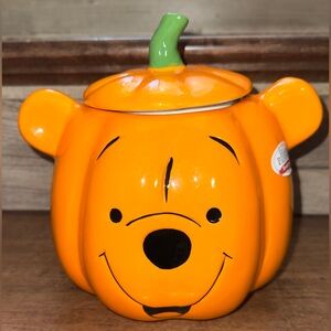 Cute 🥰 Disney Winnie The Pooh Halloween Jack O Lantern Pumpkin 🎃 Cookie Jar